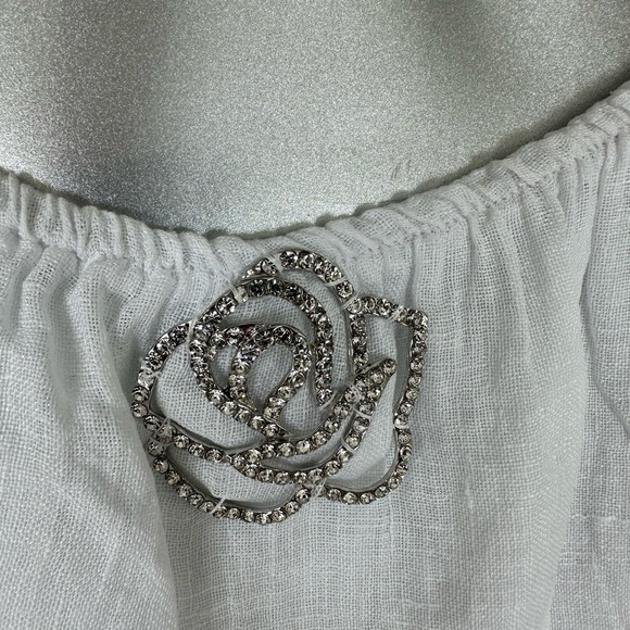 RUMER linen dress size S established with crystals Retail 580$ - Picture 5 of 11